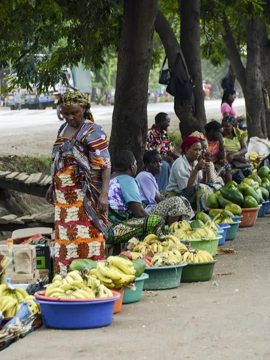 Women selling produce at the Mto wa Mbu market